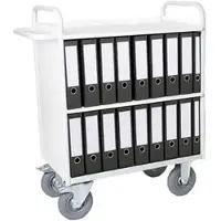 ROLLCART Bürowagen B08-7331LB, mit Luftbereifung, 98 x 110 x 50cm, Holz & Metall, lichtgrau