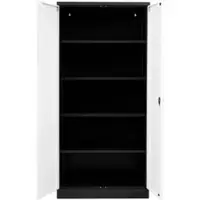 G-Office Aktenschrank FLC.19/N, aus Metall, abschließbar, 92 x 195 x 42 cm (B/H/T), weiß / anthrazit