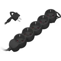 ORNO Steckdosenleiste ORAE13149, mit 3m Kabel, 5-fach in schwarz