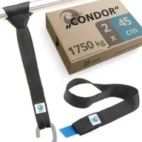 Valonic Zurrschlaufen CONDOR, SG-ZS02-2045, 2 Stück, 45 x 3,5 cm, schwarz, Zurrkraft bis 1750 kg