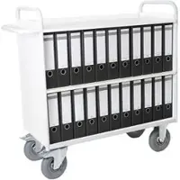 ROLLCART Bürowagen B08-7332LB, mit Luftbereifung, 118 x 110 x 50cm, Holz & Metall, lichtgrau