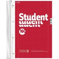 Brunnen Kollegblock Student A4 70g/qm Lineatur 28 160 Blatt rot Packung mit 5 Stück