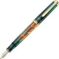 Pelikan Füller Souverän M600 Art Collection Rudi Rother, grün, 14-Karat Bicolor-Goldfeder B