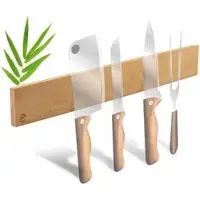 ECENCE Magnetleiste 81010114, aus Bambus, zum Schrauben / selbstklebend, natur, Länge 40cm