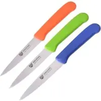 Gräwe Gemüsemesser 906G.03.CX1, Set, 10 cm Edelstahlklinge, Kunststoffgriff, 3 Stück