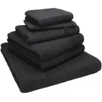 Betz Handtuch Berlin Set, graphit, 100% Baumwolle, 360 g/m2, 2 Hand-, 1 Dusch-, 1 Gäste-, 1 Seiftuch & 1 Waschlappen