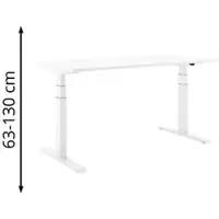 Actiforce Schreibtisch Pro 670SLS, weiß / weiß, elektrisch höhenverstellbar, 200 x 63-130 x 80 cm