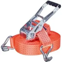 Feldtmann Spanngurt TECTOR, Haken & Ratsche, 6m x 50mm, orange, Zurrkraft bis 5000kg