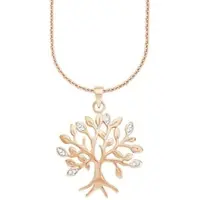 Amor Kette mit Anhänger für Damen, Sterling Silber 925, Zirkonia (synth.) Lebensbaum amor Roségold
