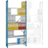 Manuflex Aktenregal Registra Premium, RA 2183, aus Metall, 6 Ordnerhöhen, 96 x 225 x 30 cm (B/H/T), blau