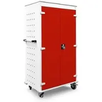 Rotstahl Laptopwagen 462898, grau / rot, 26 Ladeplätze