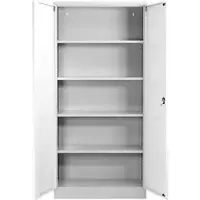 G-Office Aktenschrank FLC/N.192x60, aus Metall, abschließbar, 120 x 195 x 60cm (B/H/T), weiß / lichtgrau