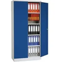 G-Office Aktenschrank FLC/FP.192, aus Metall, zerlegt, abschließbar, 120 x 195 x 42 cm (B/H/T) blau / lichtgrau