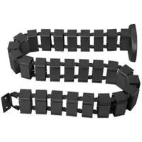 FlexiSpot Kabelführung CMP017B, zum Anschrauben, schwarz, Kabelspirale für Schreibtische, 6,8 cm x 128 cm
