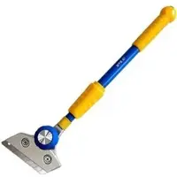 S&R Tapetenschaber 432100002, mit schwenkbaren Kopf, 100 mm Klinge, mit Kunststoffgriff, Teleskopstiel 420 - 630 mm