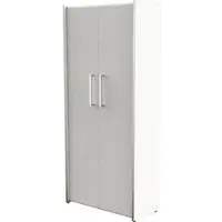 Kerkmann Aktenschrank Move, aus Holz, abschließbar, 80 x 183 x 38 cm (B/H/T), lichtgrau / weiß