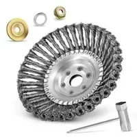 S&R Drahtbürste 135.200.101, Unkrautbürste, Set, für Freischneider, 25,4mm, Stahldraht, Ø 200mm