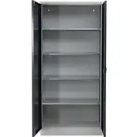 G-Office Werkzeugschrank FLC.196/NV, Metall, grau / anthrazit, mit 4 Fachböden, abschließbar, 92 x 195 x 60 cm