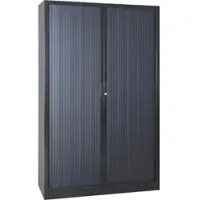 Gürkan G-Office Rollladenschrank SDC.1912, aus Metall, abschließbar, 120 x 195 x 46 cm (B/H/T), schwarz, 4 Böden