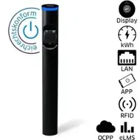 Hesotec electrify Hesotec Wallbox electrify eSat r10 Public, schwarz, 11 kW / 16A / 400V, Typ 2, WLAN, RFID, ME, ohne Kabel