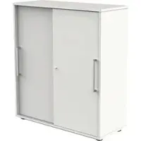 Kerkmann Schiebetürenschrank Move, abschließbar, aus Holz mit 2 Fachböden, 100 x 111 x 40 cm (B/H/T), weiß