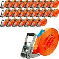 Böttcher-AG Spanngurt mit Ratsche, 4m x 35mm, orange, Zurrkraft bis 2000kg, 25 Stück