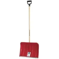 SHW Schneeschieber 54807, mit D-Griff, 50cm breit, aus Kunststoff, mit Holzstiel