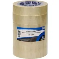 TipTop Office Klebeband 25mm x 66m, transparent, Kern-Ø 76mm, 6 Stück