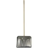 SHW Schneeschieber 55585, mit Flüsterkante, 52cm breit, aus Aluminium, mit Holzstiel