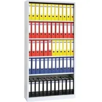 G-Office Aktenregal BKC.1933, aus Metall, 5 Ordnerhöhen, 100 x 195 x 33 cm (B/H/T), lichtgrau