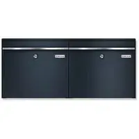 Metzler Briefkasten BK212-RE, horizontale 2er-Ausführung, austauschbare Namensschilder, abschließbar, B 780 x T 116 x H 343 mm, Stahl, anthrazitgrau RAL 7016