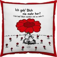 Sheepworld Sofakissen Ich geb dich nie her, rot, mit Bezug aus 100% Baumwolle, 40x40 cm
