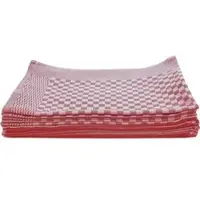 Zöllner Geschirrtuch Carola 46 x 70 cm, 100% Baumwolle, weiß-rot, kariert, 10 Stück