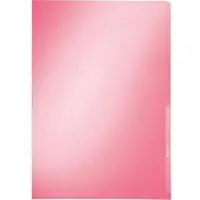 Leitz Sichthüllen 4153-00-25, A4, glasklar, 0,15mm, aus PVC, rot, 100 Stück