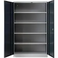 G-Office Aktenschrank FLC/N.192x60, aus Metall, abschließbar 120 x 195 x 60 cm (B/H/T), anthrazit / lichtgrau