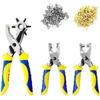 S&R Ösenzange Set 5-teilig, für 2-4,5mm Ösen-Ø, mit Lochstanzer und 100 Ösen