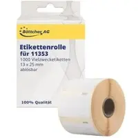 Böttcher-AG Dymo-Etiketten für Dymo 11353, weiß, 13x25mm ablösbar 1000 Vielzweck-Etiketten 1 Rolle