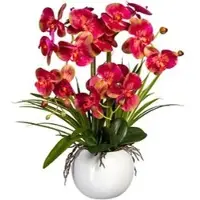 Creativ Green Kunstblume Orchidee, Phalaenopsis, pink-rot, im Keramik-Topf, Höhe 58 cm