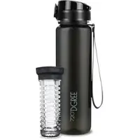 720°DGREE 720DGREE Trinkflasche uberBottle Onyx Black, 1 Liter, Kunststoff, schwarz, mit Fruchteinsatz