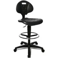 Topstar Arbeitsstuhl Tec 20, 72220 PU0 M, schwarz, mit Rollen & Fußring, PU-Schaum, bis 110 kg