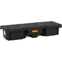 Cemo PE-Auffangwanne 220/3, mit 3 PE-Gitterrosten, B 1860 x T 660 x H 330 mm, 215 l, für 3 x 200 l Fässer, bis 900 kg