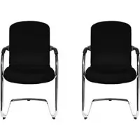 Topstar Besucherstuhl Open Chair 110, stapelbar, Armlehnen, Freischwinger, Stoff, schwarz, 2 Stück