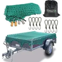 CARGO VA Intelligent Vehicle Accessories CargoVA Anhängernetz grobmaschig, 2,5 x 3,5m, mit Spanngummi & Haken