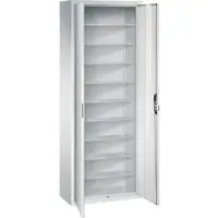 C+P Magazinschrank | 9 Fachböden | HxBxT 198x70x30cm | Lichtgrau von PROREGAL