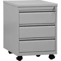 G-Office Rollcontainer MPG/3.6, aus Metall, lichtgrau, mit 3 Schubladen, abschließbar