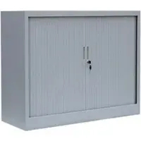 LÜLLMANN Rollladenschrank 555100, aus Metall, abschließbar, 100 x 75 x 46 cm (B/H/T), lichtgrau, 1 Boden