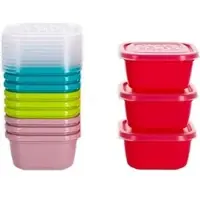 Kigima Frischhaltedose aus Kunststoff, 0,3 L, Gefrierdose, farbig sortiert, luftdicht, Set, 12 Stück