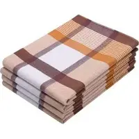 Zöllner Geschirrtuch Karoline 50 x 70 cm, 100% Baumwolle, braun-weiß, kariert, 4 Stück