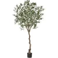 Creativ Green Kunstpflanze Olivenbaum, Kunstbaum im Topf mit Kunststoffstamm, Höhe 240 cm