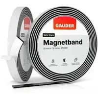Gauder Magnetband sehr stark, schwarz, stark selbstklebend, 1,8mm Stärke, 15 mm x 3 m